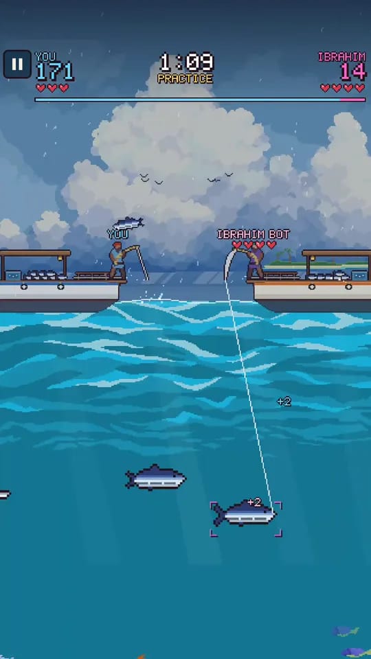 Mas Race: two boats fishing the same sea, with the race clock running